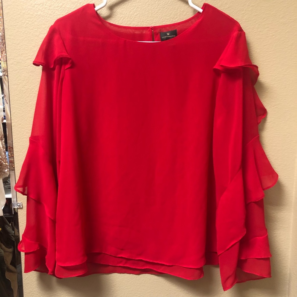 Worthington Red blouse size S